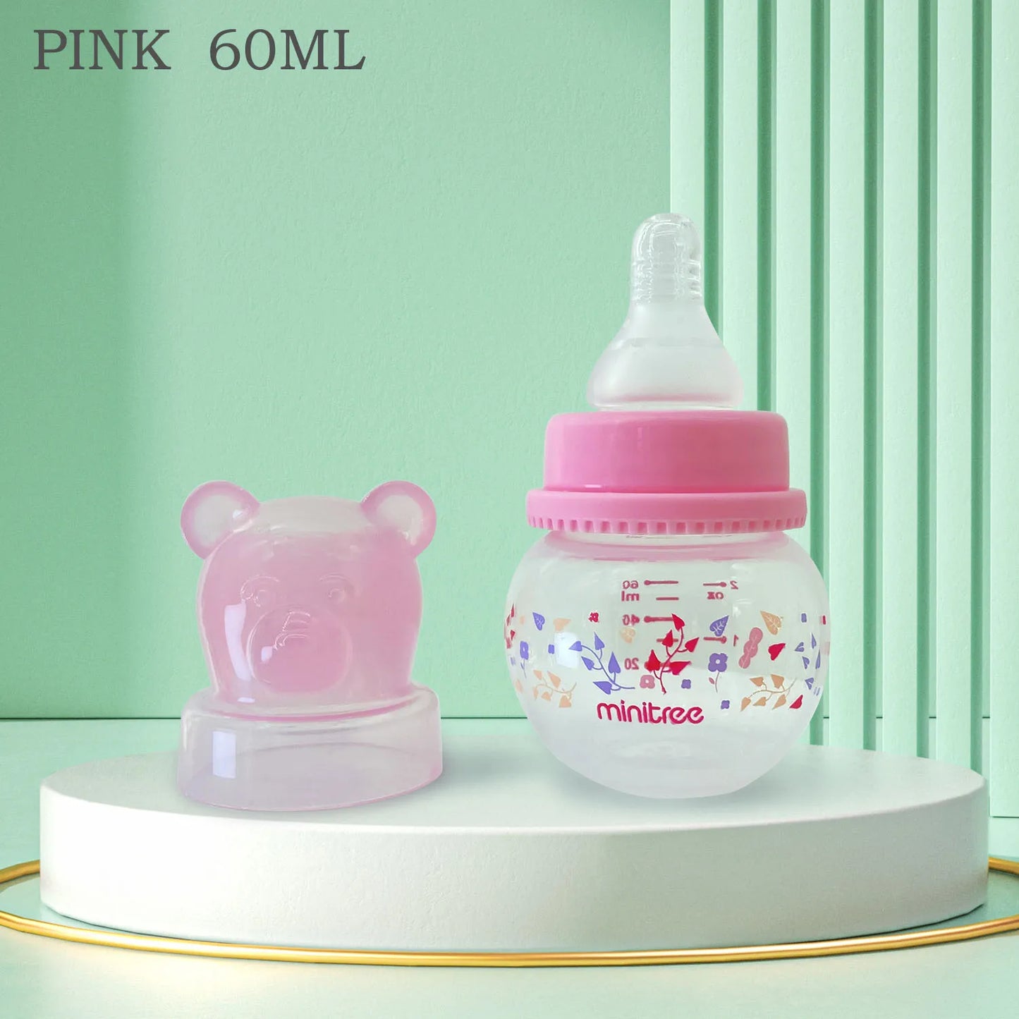 0-6 months newborn baby mini bottle, 60ml creative small windmill, fall-proof and anti-colic PP bottle, BPA-free
