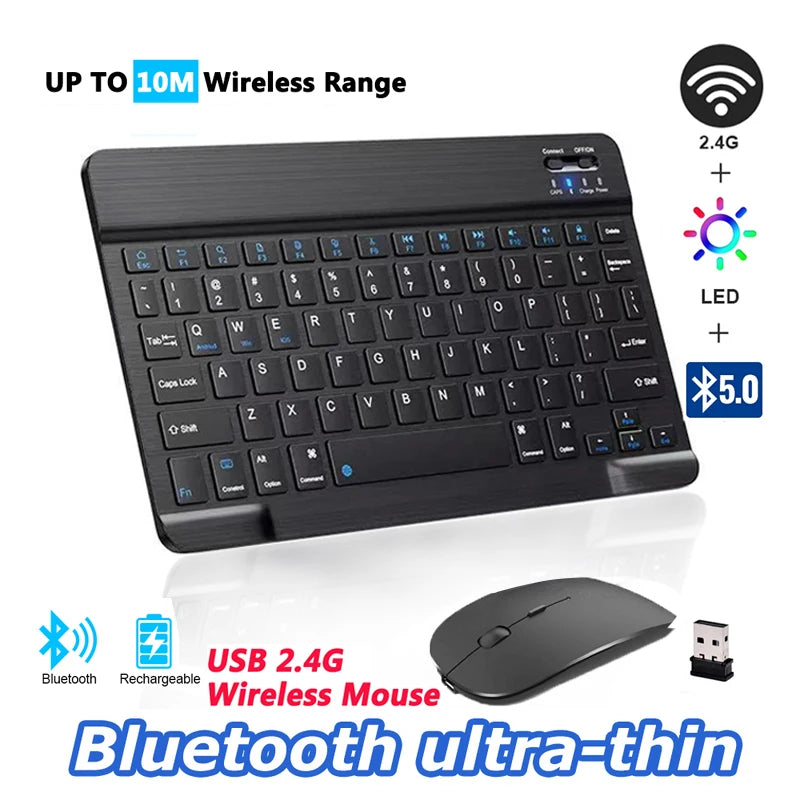 Keyboard Wireless Bluetooth 2.4G Rechargeable