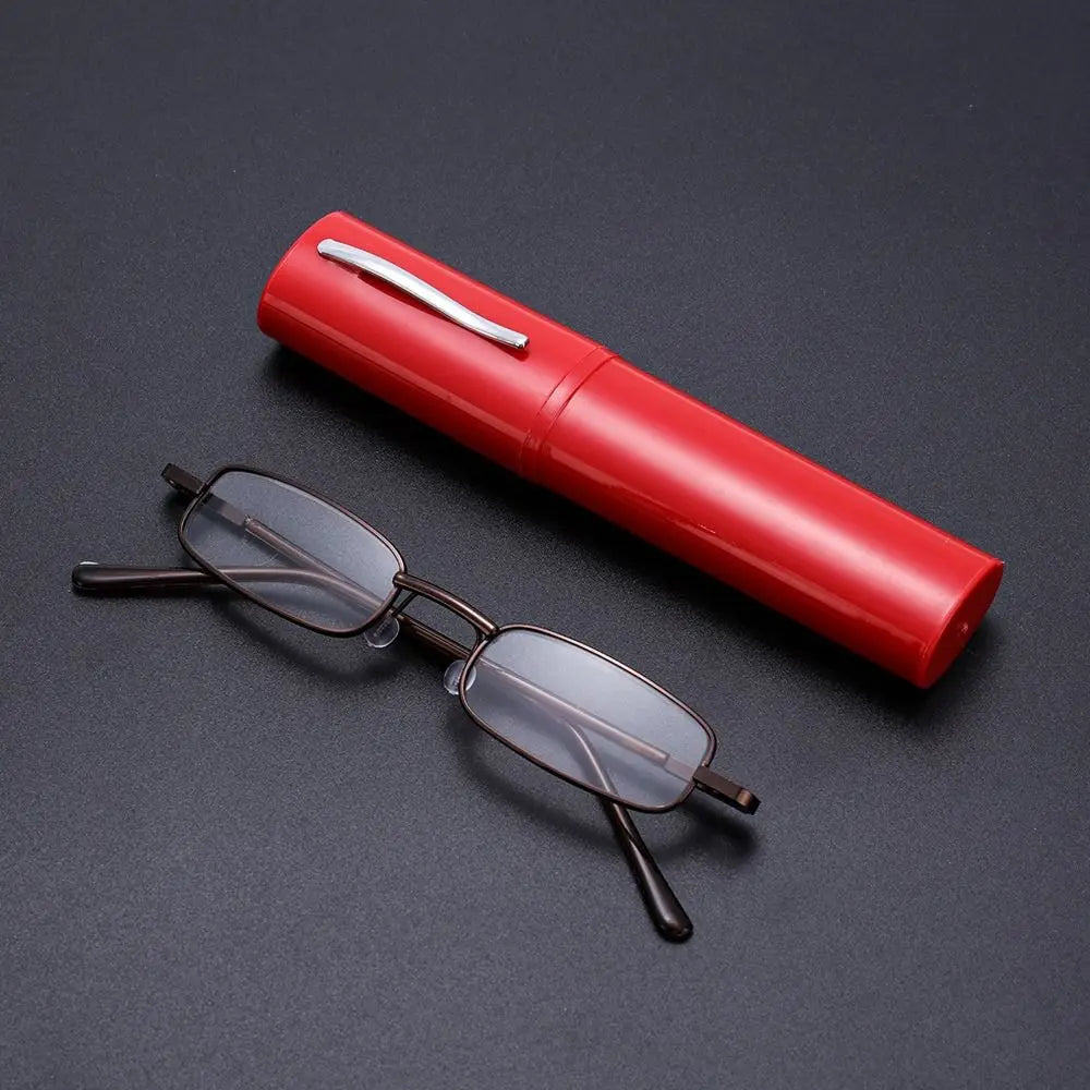 1Set Portable Reading Glasses Men Women Ultra-thin Mini Anti-blue light Presbyopia Eyeglasses with Box Computer Glasses +1.0~4.0