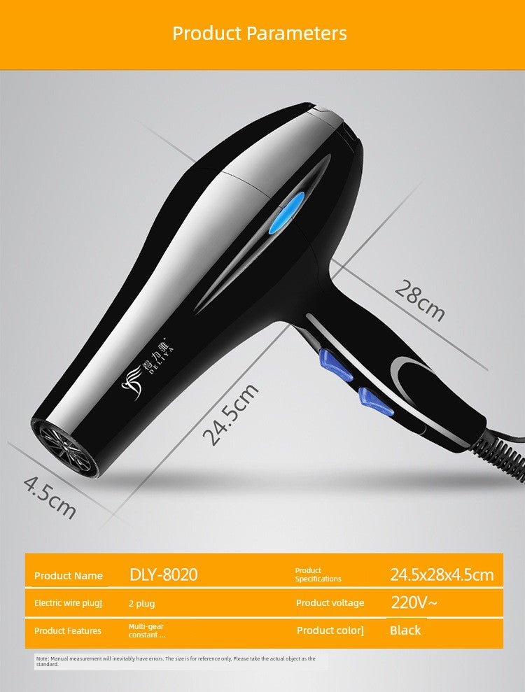 Large Hair Dryer Hot and Cold Hair with High Power For Home