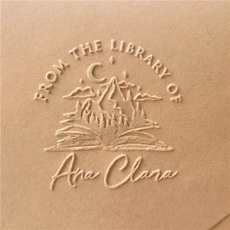 Custom Initials Embosser stamp,Book Embosser Personalized Wedding Embossing Stamp, Address Stamp, Form the Library Embosser