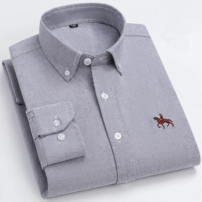 Men's Oxford Casual Formal Dress Shirts 100% Cotton Spring Long Sleeve