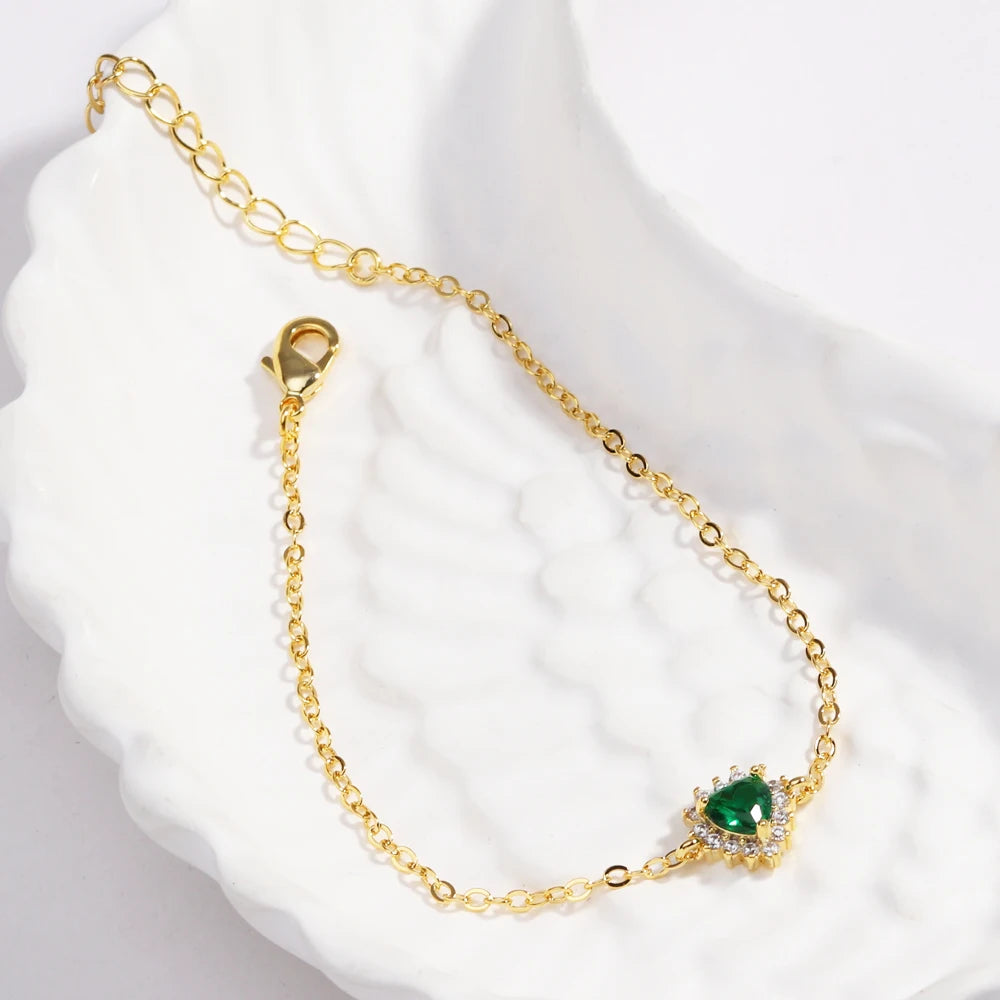 Mix Style Green Micro-inlaid Zircon Tennis Bracelet for Women 2025 New Men Bracelet Homme Jewelry Accessories Wholesale