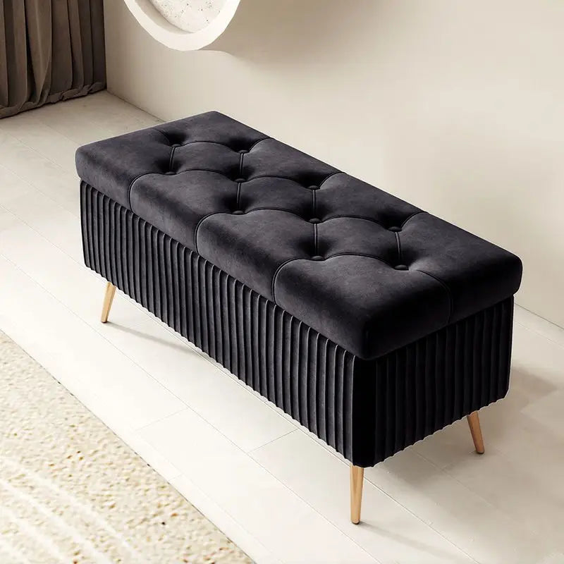 Luxury Nordic Fabric Ottomans long Sofa Bench with Storage