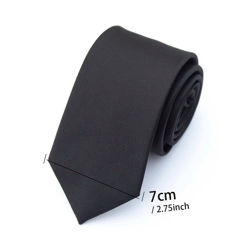 Classic Black Solid Ties for Men High Quality Women Neckties for Wedding Party Business Casual