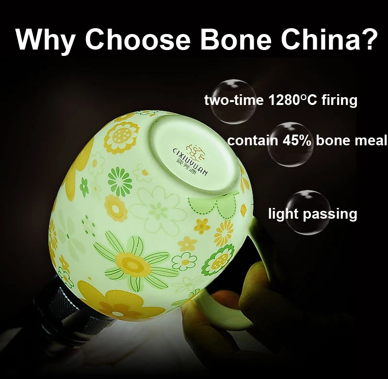 300ML, bone china ceramic coffee mug, tazas cafe floral painting, present creative ceramic tea cup, vintage tea ceremony
