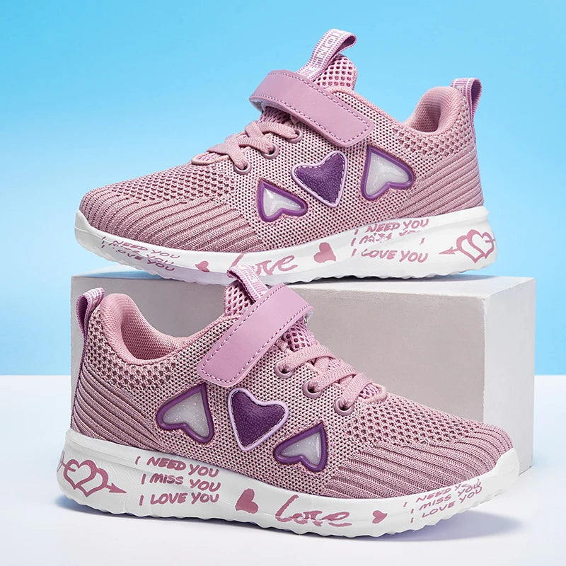 Cozy Knit Girls Ultra Breathable Lightweight Sneakers Spring & Summer