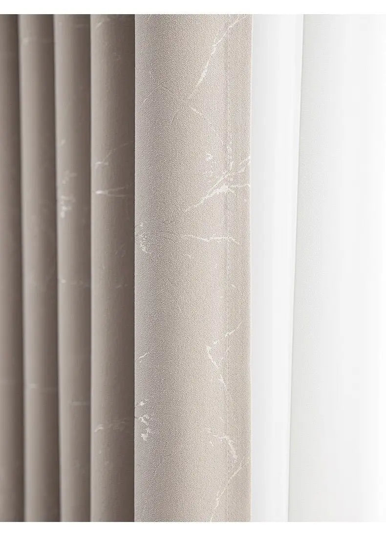 Customized Lightning Jacquard Thickened Chenille Blackout Curtains for Living Room Bedroom French Window