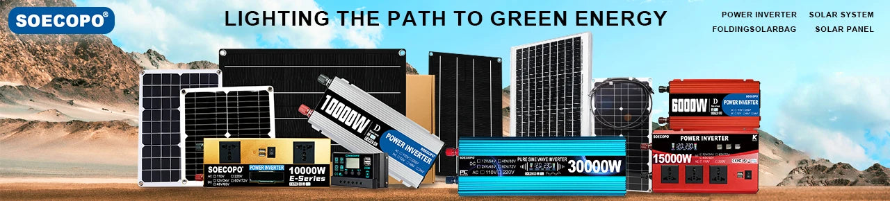 SOECOPO 6000W System Complete Kit 500W Panel Solar DC 12V to AC 110V/220V Inverter 100A Controller Off-Grid for Home Camping