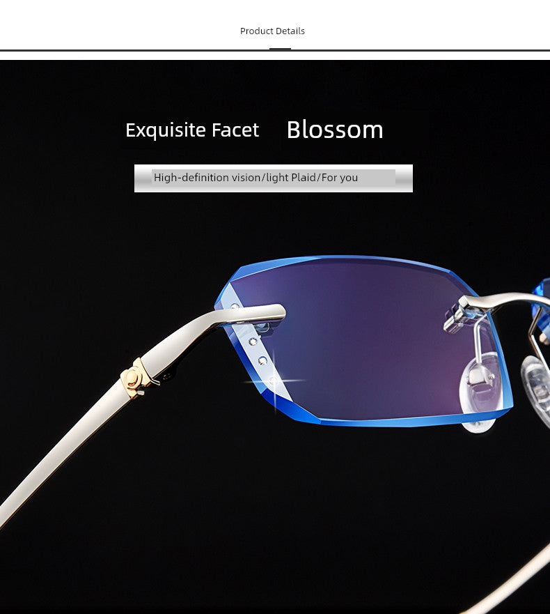Anti-Radiation Glasses Men's Plain Anti Blue-Ray Finished Products Watch Mobile Phone with Myopia Frameless without Degrees Eye Protection