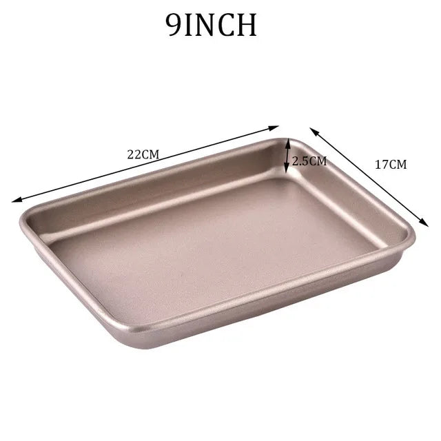 Deep Baking Pan Rectangular Non Stick Carbon Steel Bakeware Biscuit Bread Loaf kit