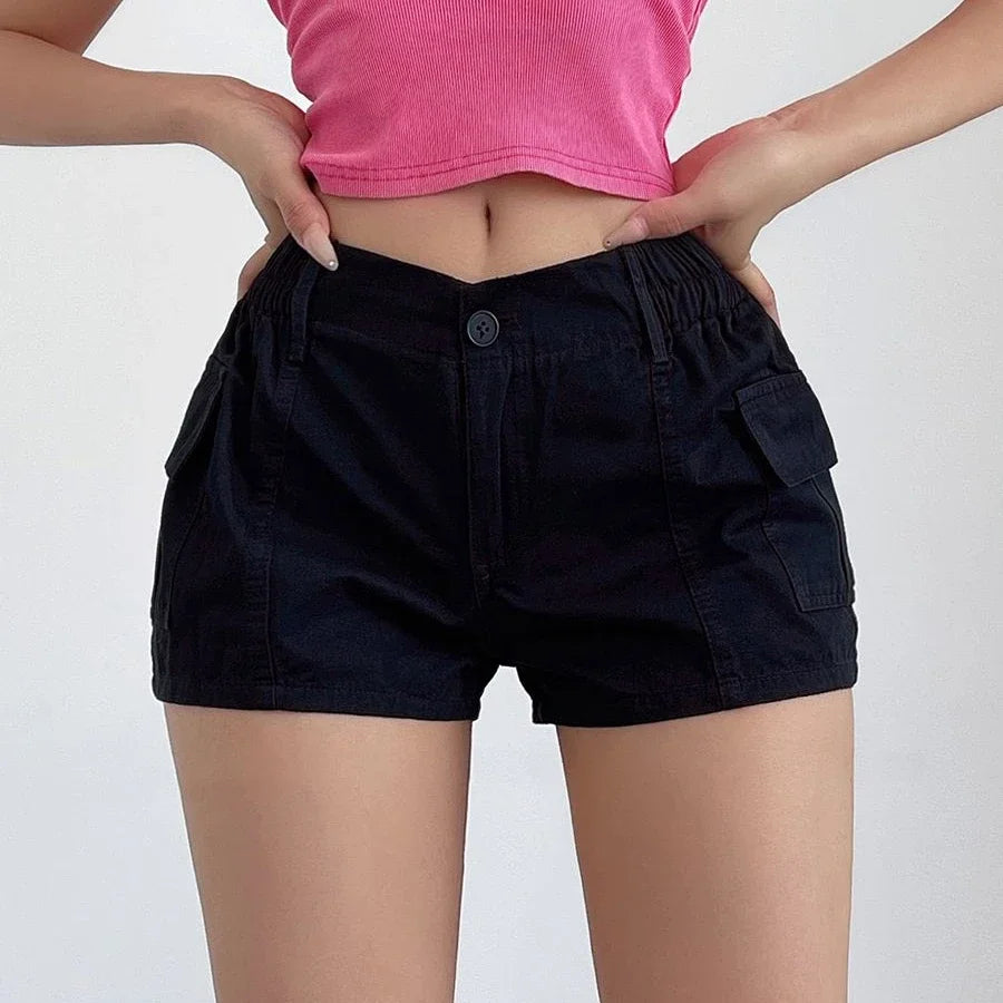 Women Short Pants High Waist Cotton Classic Stretchy