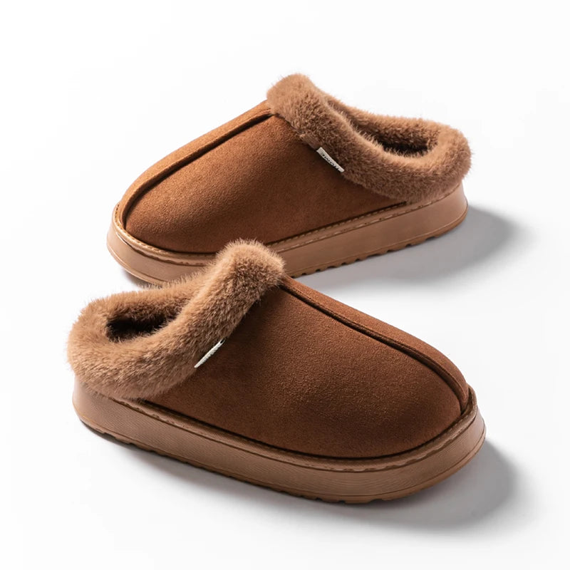 Women Fluffy Slippers for Autumn Winter Indoor EVA Thick Sole Anti-Slip Warm Unisex House Shoes
