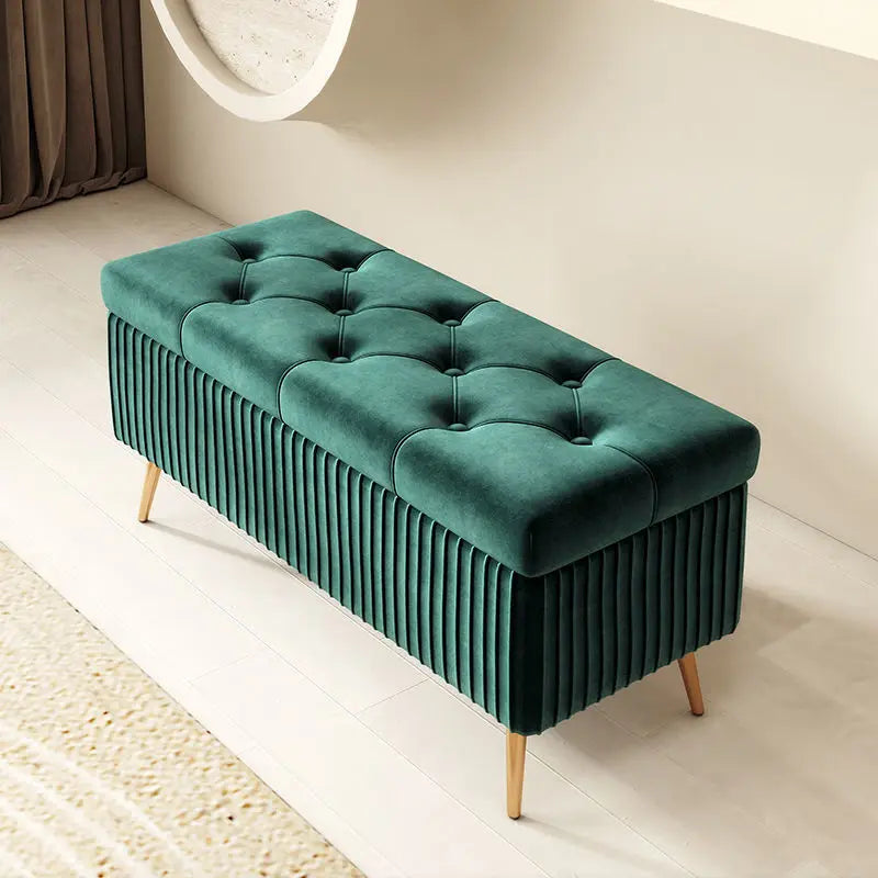 Luxury Nordic Fabric Ottomans long Sofa Bench with Storage