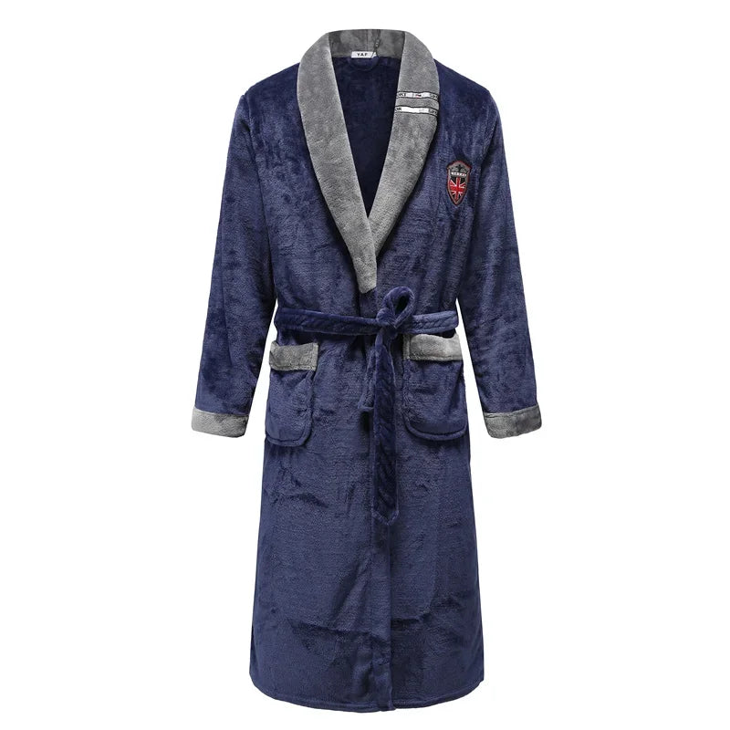 Thicken Warm Flannel Couple Robe Lounge Wear Winter Kimono Bathrobe Gown Sleepwear