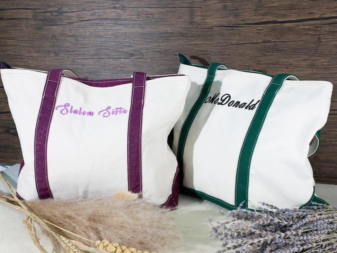 Custom Personalized Embroidered Tote Bag, Boat, Beach, Bridesmaid Gifts or Party Gifts