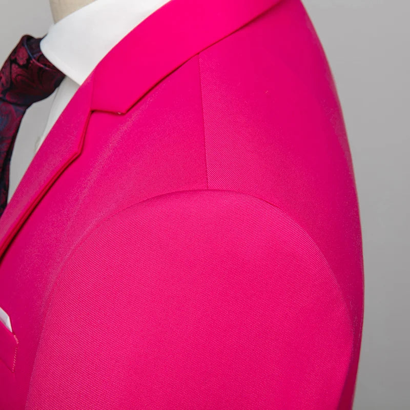 Men's 3 Piece Suit, Jacket Vest Trousers, Slim Fit Blazer Waistcoat Pants