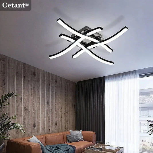 Modern LED Indoor Ceiling Light Long Wave Lamp Home Decoration