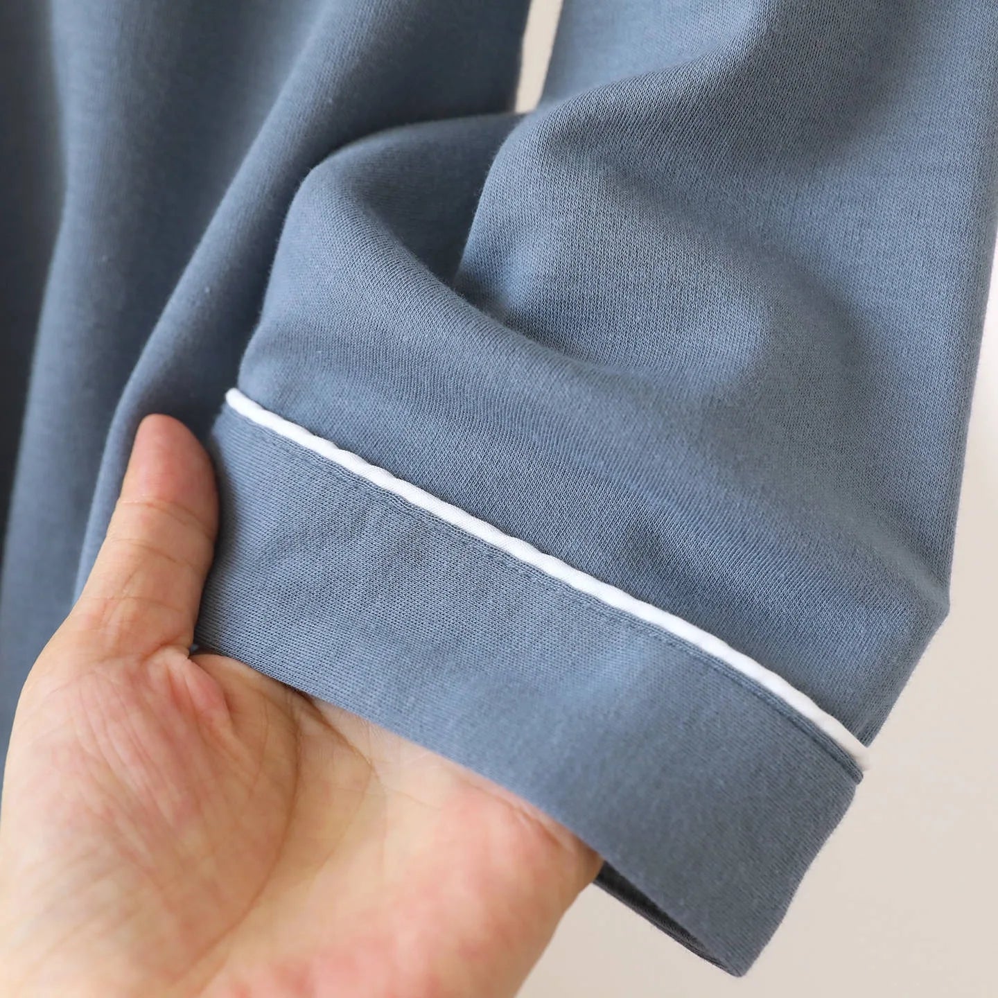 100% Cotton Men Pajamas, Thick sleepwear Long sleeved long pants Nightwear Loungewear