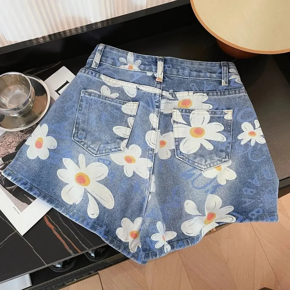 Summer Light Blue Loose Women Summer Short Jeans Pants