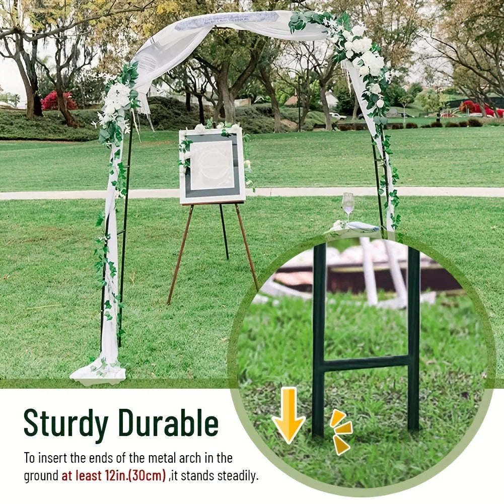 1pc Metal Garden Arch100Inch Large Heavy Duty Steel Frame Gothic Wedding Flower Stand Lawn Climbing Frame