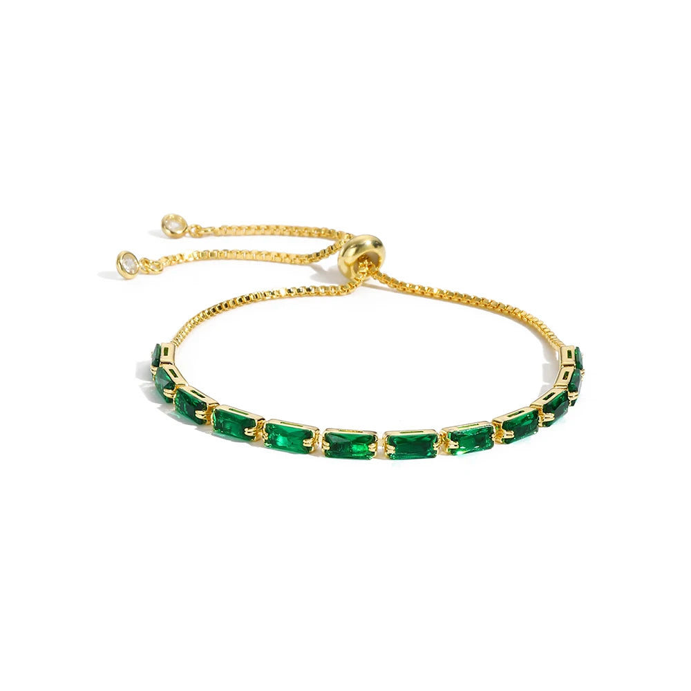 Mix Style Green Micro-inlaid Zircon Tennis Bracelet for Women 2025 New Men Bracelet Homme Jewelry Accessories Wholesale