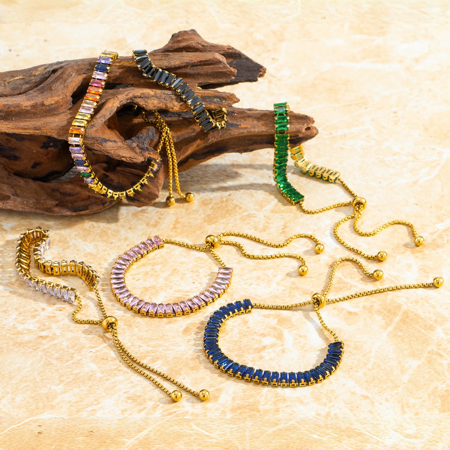 Women's Adjustable CZ Bracelet - Sparkling Zirconia Chain, Shines on Hypoallergenic Stainless Steel, Dazzling Everyday Jewelry