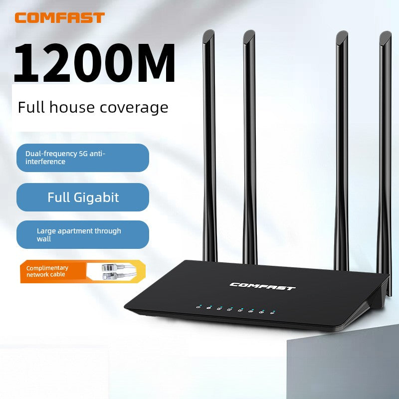 [Send Network Cable] ComFast Router For Home High-Speed Gigabit Full-House Coverage Wireless Router through the Wall WiFi Port 1200M Dual-Frequency 5G High-Power Dormitory 619ac