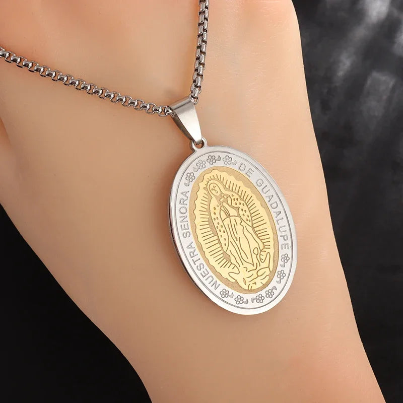 Unisex Virgin Mary Blessing Necklace Pendant
