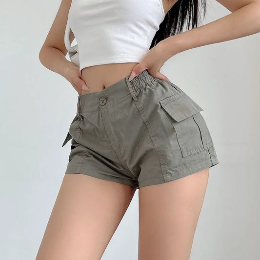 Women Short Pants High Waist Cotton Classic Stretchy