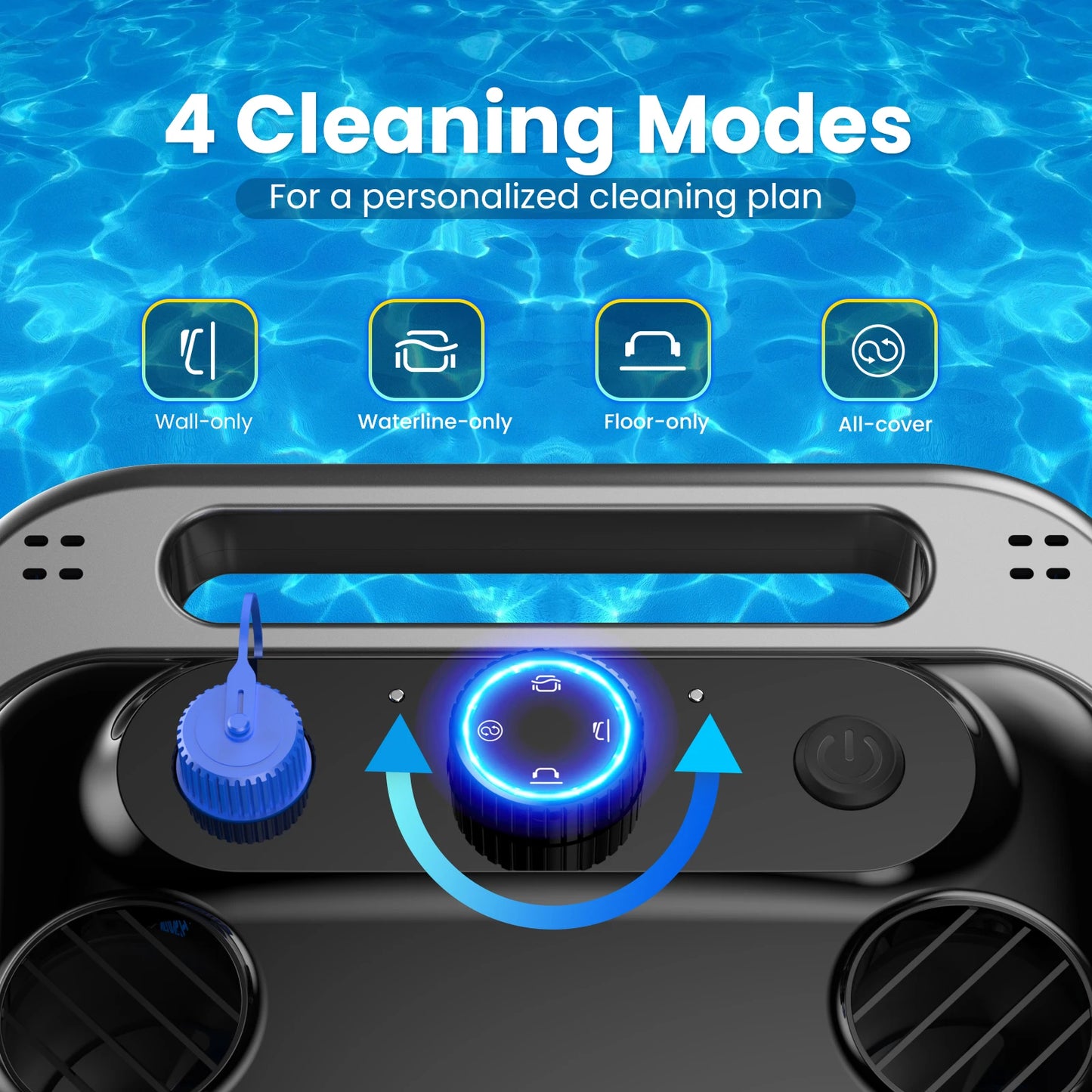 TASVAC Automatic Wireless Robotic Pool Cleaner 250 Mins Runtime Self-Parking with Upgraded Motors for Pool to 80 Feet/2000 Sq.Ft