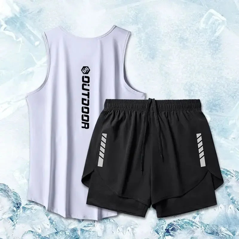 Sport Running Men's Summer Thin Quick Drying Vest+short
