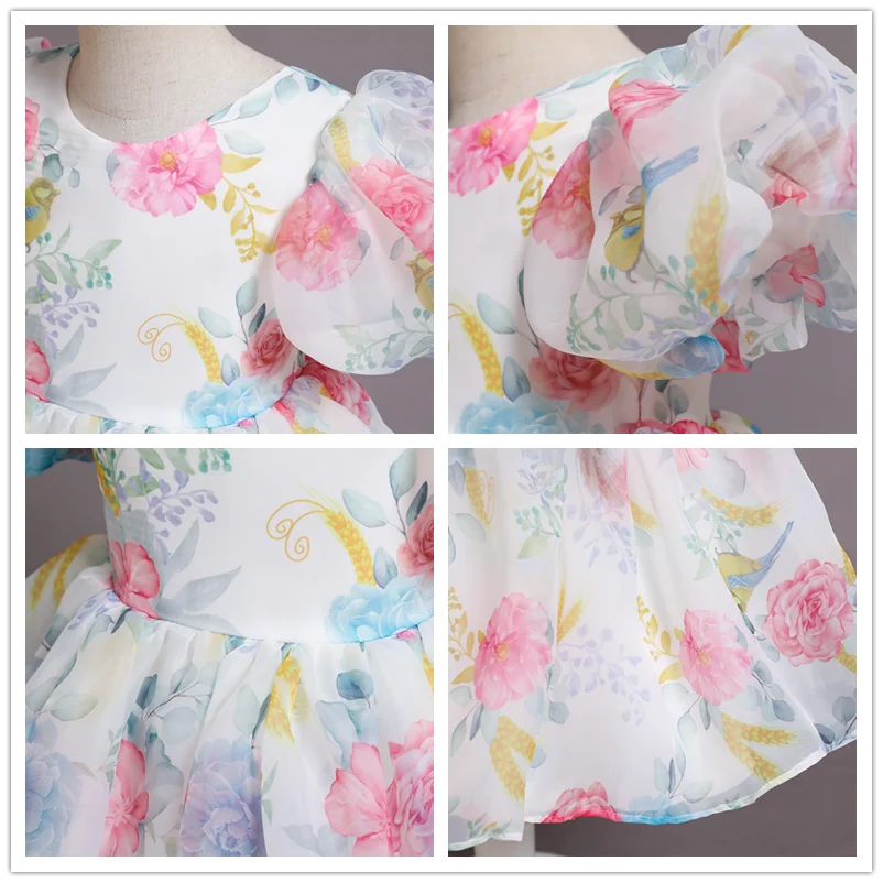 Flower Girls Summer Dresses for Wedding Backless