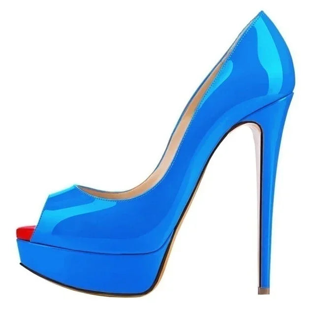 Women Pumps Elegant Platform Peep Toe Shoes