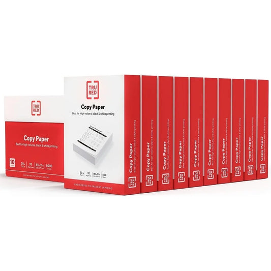 White Copy Paper 8.5x11 Inch 20lb 92 Brightness 5000 Sheets 10 Reams for Laser Inkjet Copier Multipurpose Printer Paper