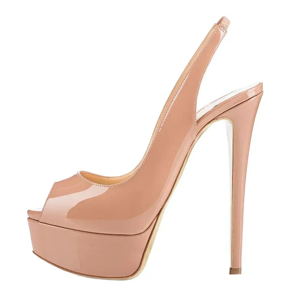 Women Sandals Stilettos 14CM Platform High Heels Sexy Pumps Open Toe
