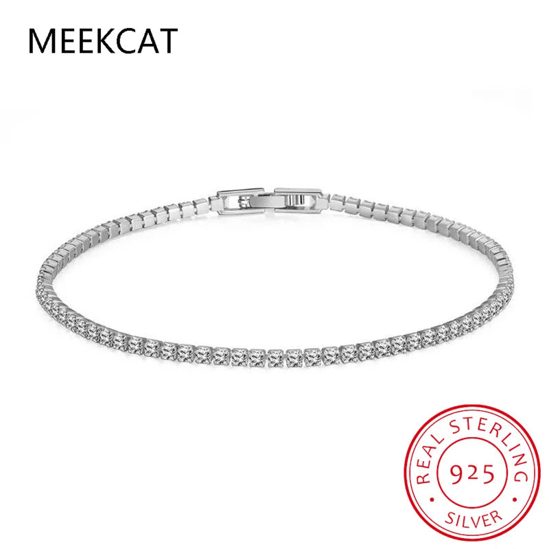 18k Gold Plated Moissanite Tennis Bracelet for Women and Men 3/4/5mm S925 Sterling Silver Certified