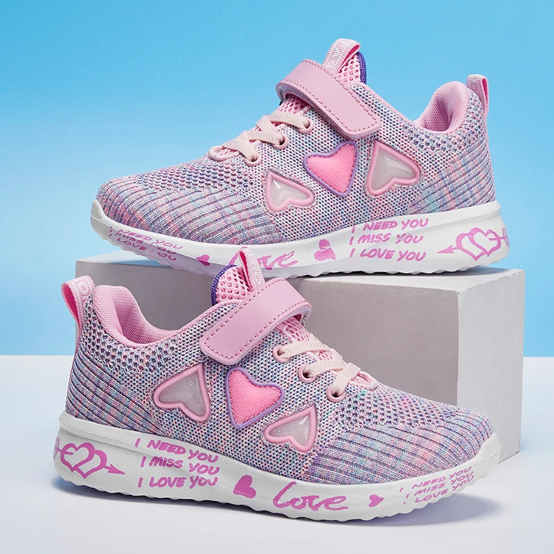 Cozy Knit Girls Ultra Breathable Lightweight Sneakers Spring & Summer