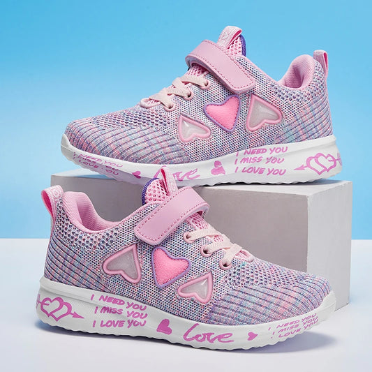 Cozy Knit Girls Ultra Breathable Lightweight Sneakers Spring & Summer