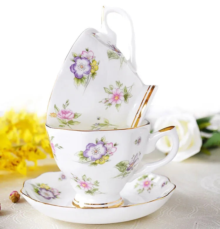 European Bone china coffee set Creative simple ceramic porcelain dish Afternoon tea milk cup 200ML