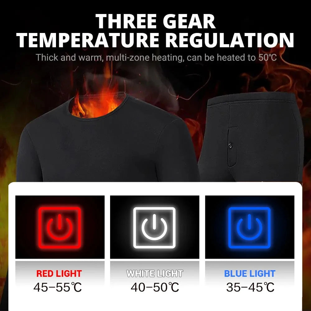 52 Areas Heated Underwear Winter Thermal Women Men Heating Jacket Winter Accessories USB Electric Heating Clothes