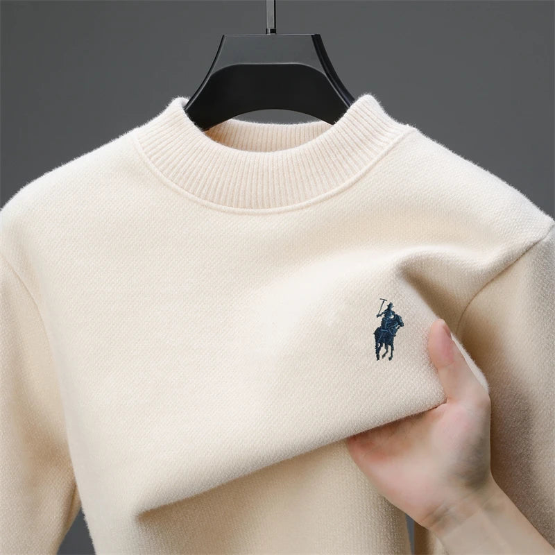 Men's Round Neck Think Knitted Pullover Winter Sweater