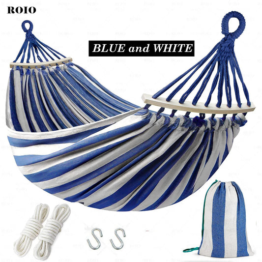 Outdoor Camping Hammock Thickened Durable Fabric Canvas with Bag