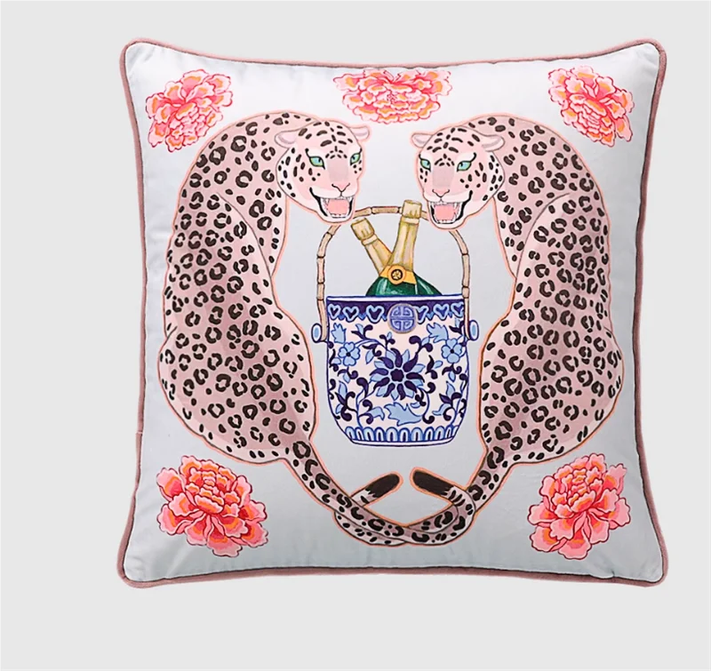 Home Gorgeous Cushion Cover Oriental Mystical Animals Print Ancient Style Decorative Pillow Case 50x50cm