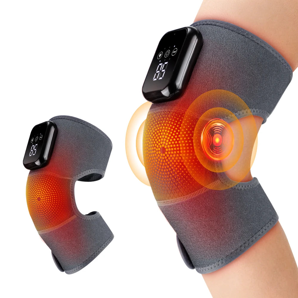 3 Modes Vibration 3 Heating Levels Heating Pad Set for Shoulder Knee Wrist Massage, Cordless Rechargeable Large Size