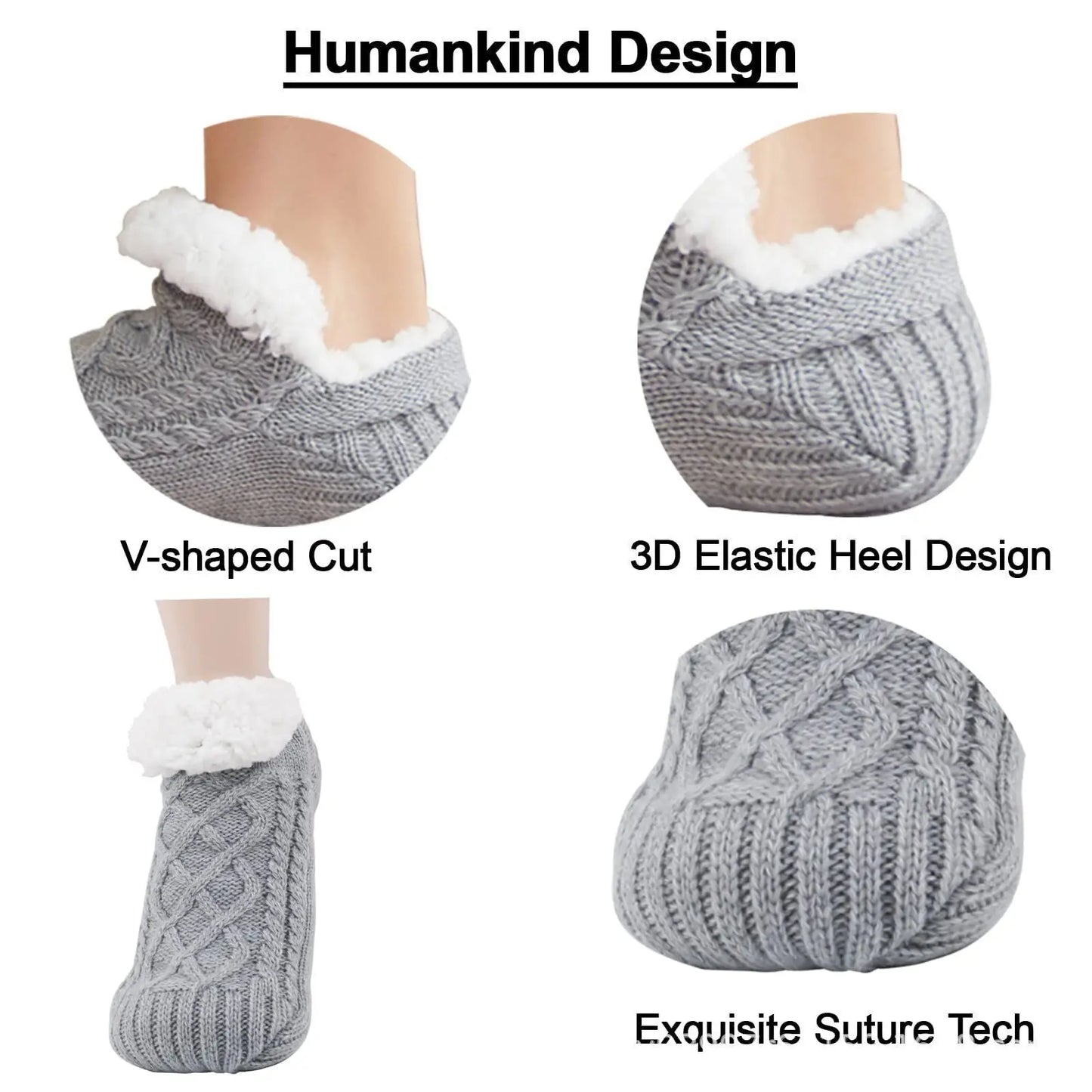 Thickened Thermal Winter Women/Men Cotton Slipper Socks Non Slip Fluffy