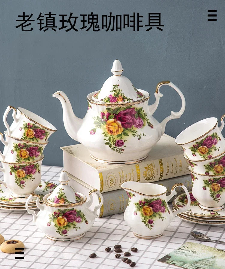 English Bone China Coffee cup Afternoon Tea cup Old Town Rose European Coffee Cup Plate Wedding Birthday Gift