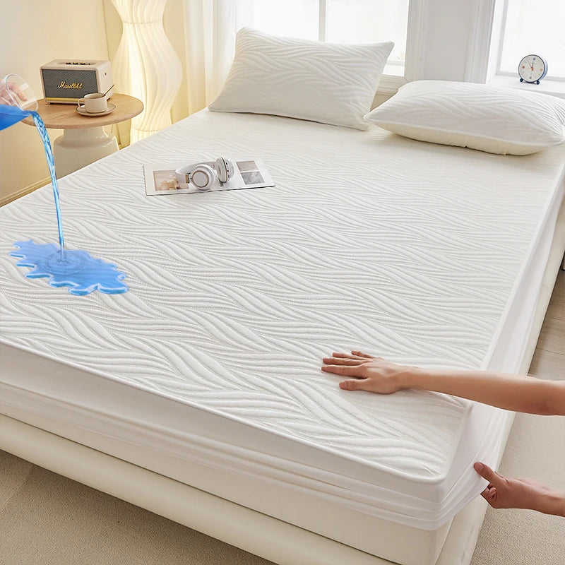 Waterproof Thicken Mattress Cover Quilted Cotton Mat Bed Covers Pad Skin-friendly Fitted Sheet Mattress Protector 100/140/160