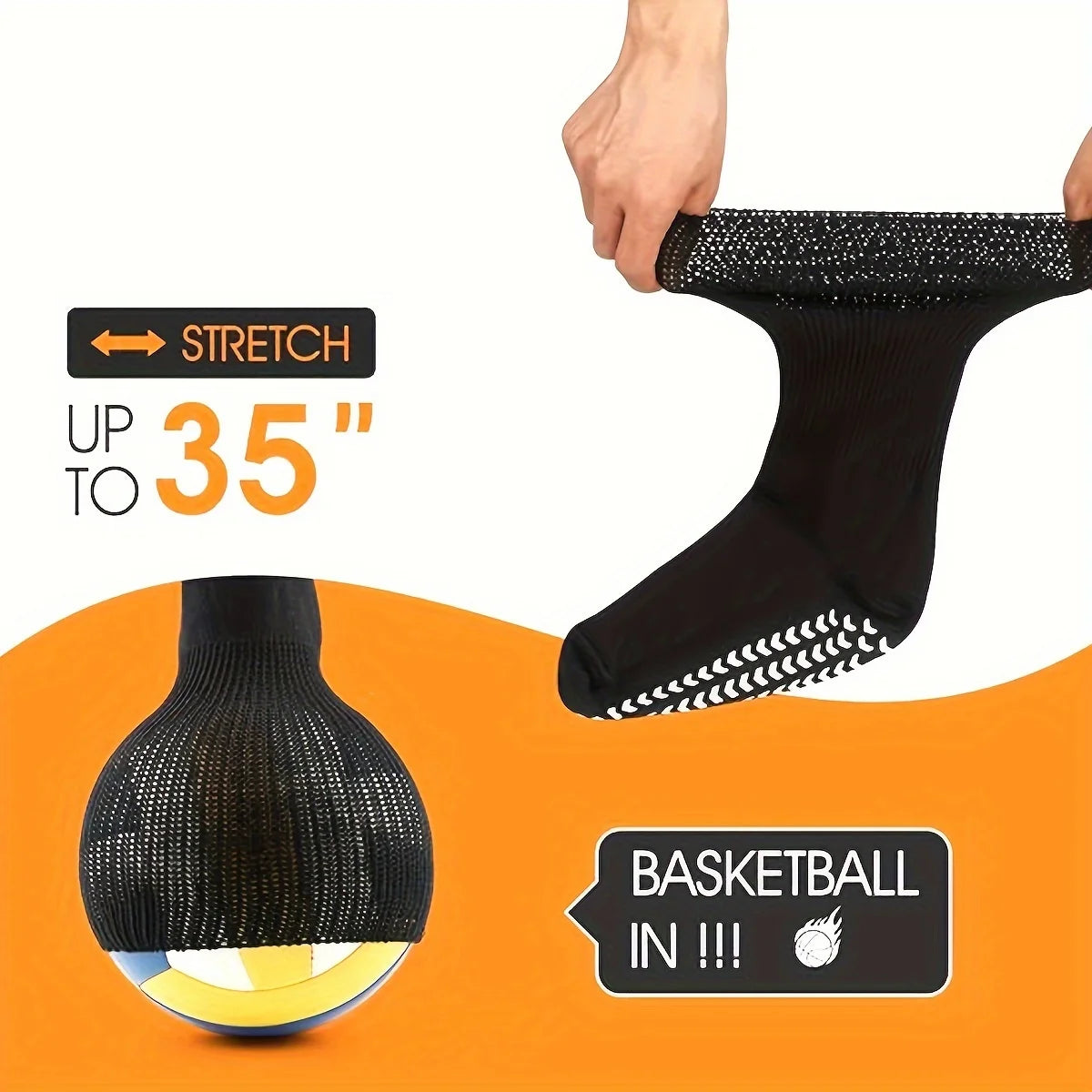 Extra Wide Socks for Swollen Feet,Soft Stretchy Senior Diabetic Socks Men's & Women's Non-slip