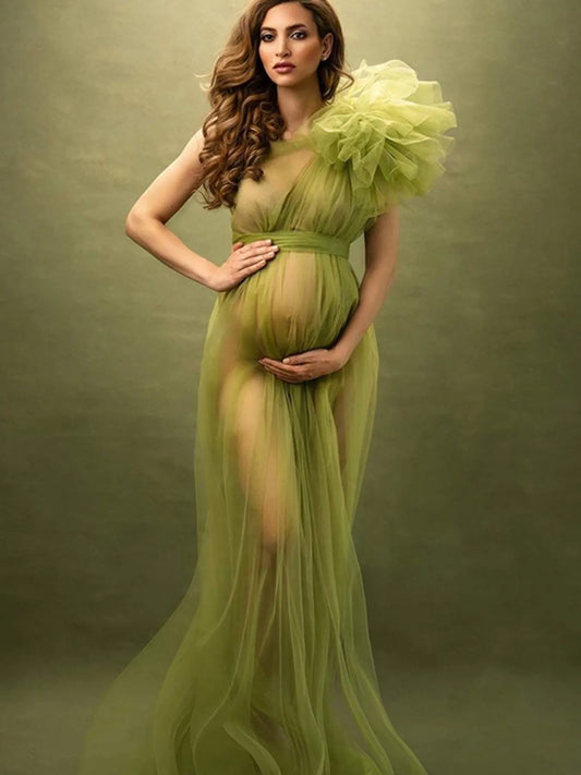 See Through Sexy Maternity Photoshoot Dresses One Shoulder Pregnant Women